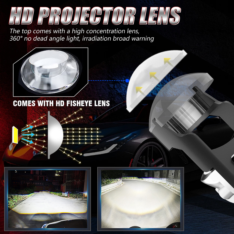 H7 H4 LED Projector Lens 2PCS  - огляд і ціна Universal Motorcycle Led Headlight Projector