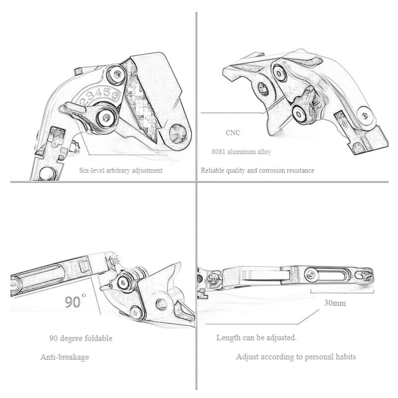 For HONDA CB750 CB 750 HORNET  - огляд і ціна Cnc Aluminum Adjustable Brake Clutch Levers