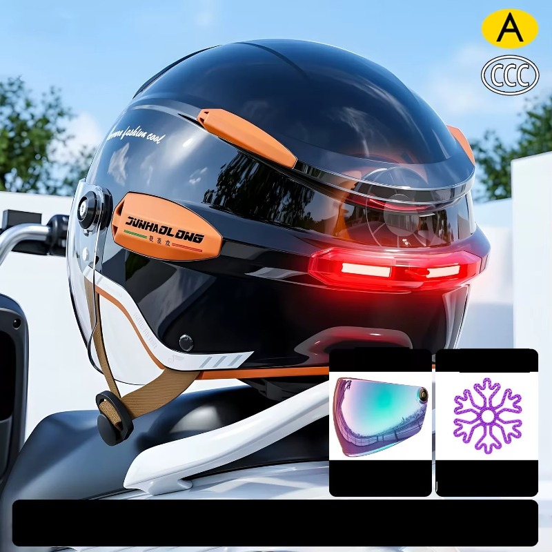 ummer Vintage Motorcycle Helme - огляд і ціна Dual Visor Motorcycle Racing Helmet